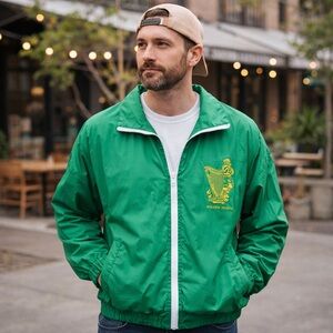 Vintage Heinz Golden Oldies Dublin Green zip Windbreaker Jacket men Size 44 XXL